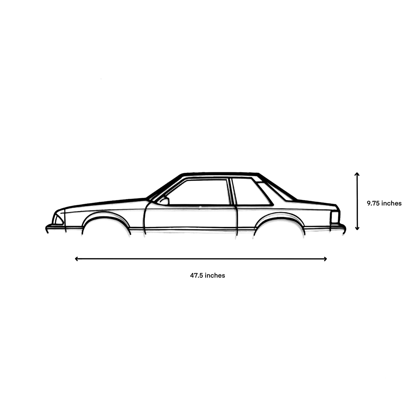 A Ford Mustang Notchback LX foxbody wall art for garage or home. Built with CNC machine and metal. Great for gift or hobby for an American muscle classic car enthusiast.